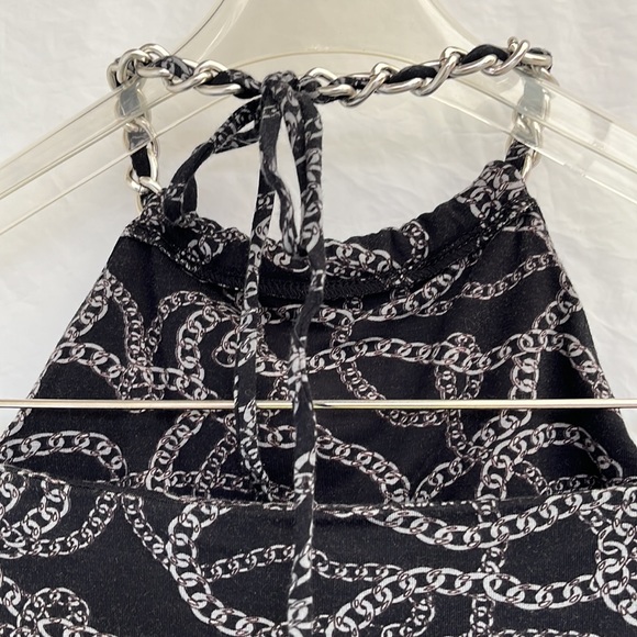 Michael Kors top black with gray chain design. Ties around the neck size M - Picture 9 of 16